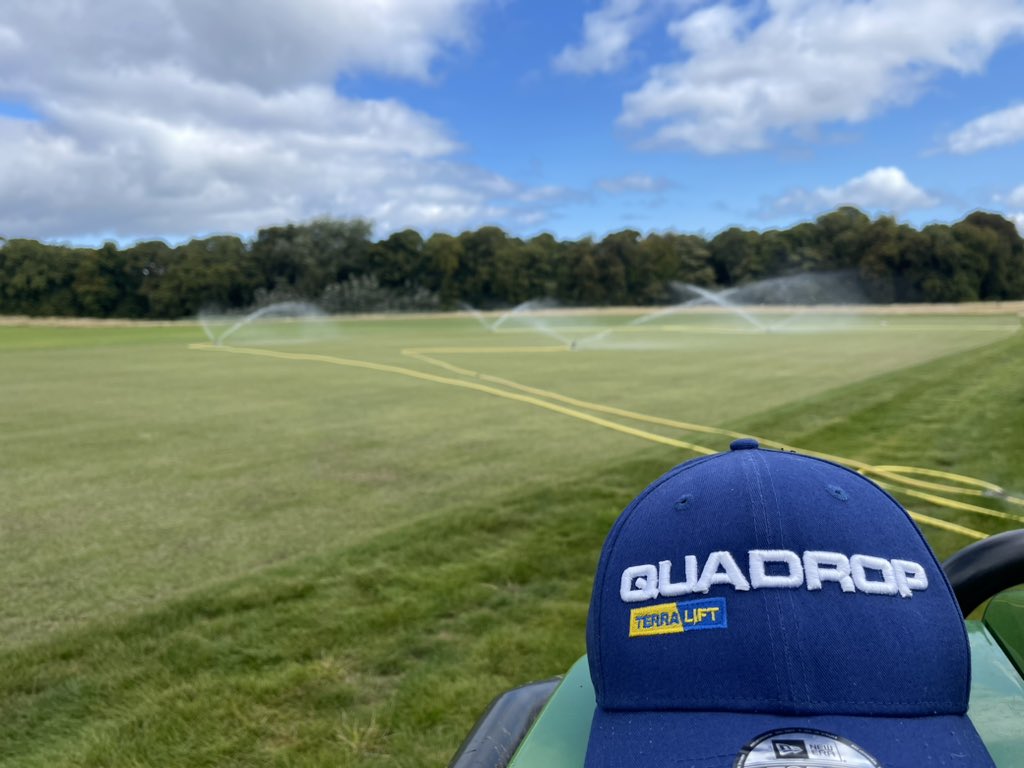 seanharkness1's tweet photo. Greens, tees and walkways all set for a drink tonight. Statics out and some rotors on with the ‘magic juice’ added in👌🏽 #quadrop @Quadropdosing @Aitkens_turf @rainbirdgolfuk @RainBirdGolf https://t.co/8jEqicfUN6