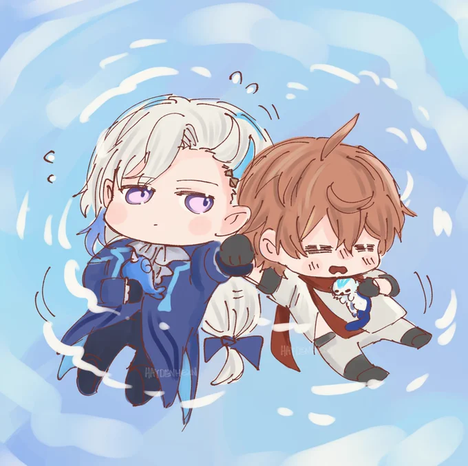 otter holding hands...  #Neuvilette #childe #tartaglia #Genshin