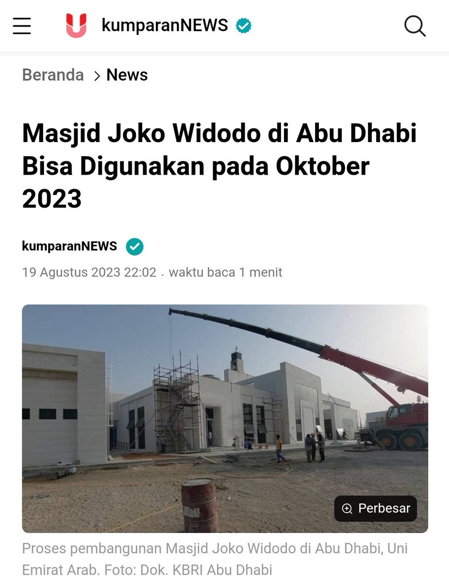 Masjid Joko Widodo di Abu Dhabi segera digunakan. Luar biasa presidenku! ❤️🫰

Di sini pakde dicaci maki, difitnah, dibilang baj*ngan tol*l oleh barisan sakit hati, di luar negeri presiden Jokowi begitu dihormati. 

Sebelumnya nama "Presiden Joko widodo" juga diabadikan sebagai