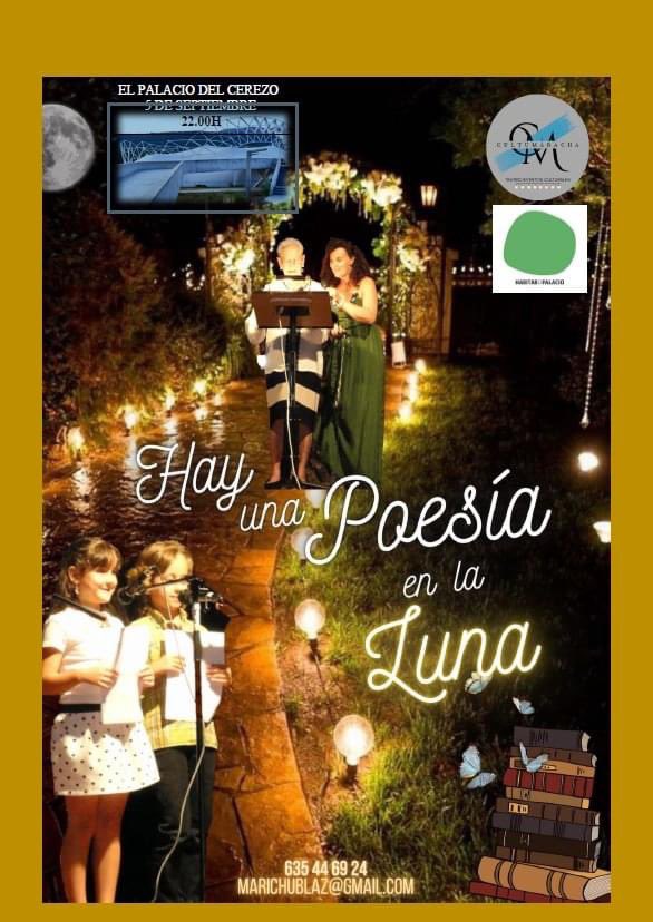 🟢 NUEVA ACTIVIDAD EN EL PALACIO DEL CEREZO. ¡ANÍMATE Y VEN!

📅 Próximo martes 5 de septiembre a las 22:00h.

📞 Quien desee participar como lector/a o como público puede escribirnos a este perfil o contactarnos al teléfono: 927 47 21 34 - ext. 8.