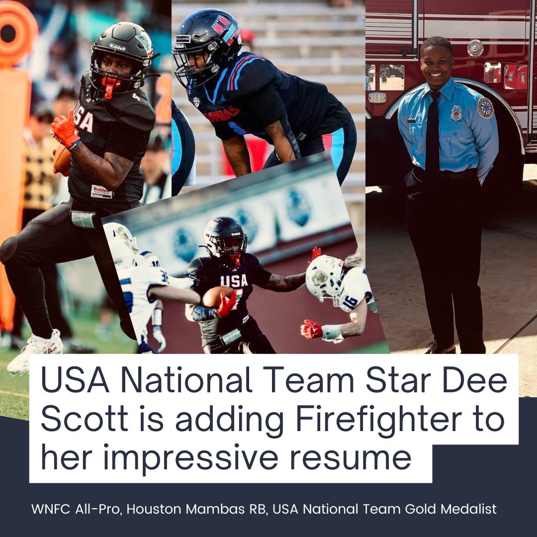 💪🏾Women can do all of the things! Congratulations @_dee_scott 🚒🏈🇺🇸🐍 @HoustonMambas #wnfc #hergame #wnfcproud