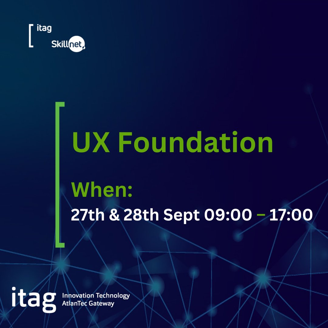 An intensive 2 day introduction to the entire field of #UX The course is highly practical and is structured to follow the lifecycle of a user experience project, using a real-world case study. 

for more details email info@itag.ie

#uxdesign #ui #itag #techtraining