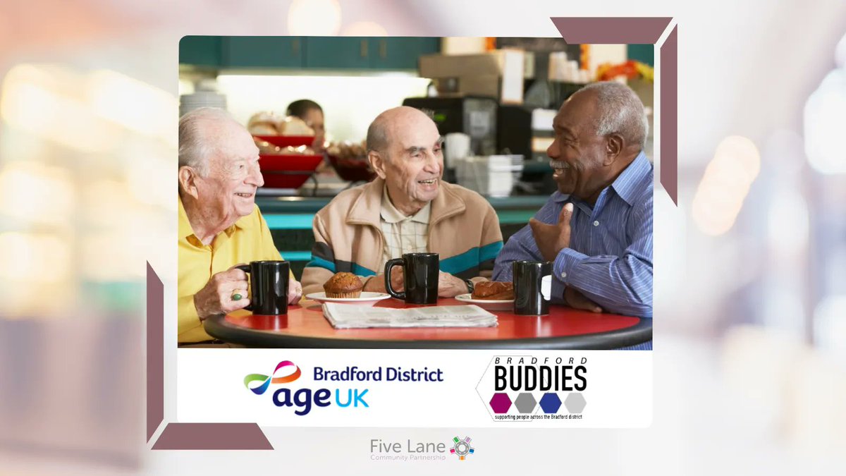 5 Lane Community Partnership (@5laneselfcare) on Twitter photo Bradford District Buddies is a new scheme where you can be paired with a like-minded person with similar interests.
For more info, contact <a href="/AgeUKBradford/">Age UK Bradford District</a>
☎️ 01274 391190
📨️ info@ageukbd.org.uk
Or pop into your local @Age_UK Community Hub!
#friendshipmatters #TeamBradford Bradford District Buddies is a new scheme where you can be paired with a like-minded person with similar interests.
For more info, contact <a href="/AgeUKBradford/">Age UK Bradford District</a>
☎️ 01274 391190
📨️ info@ageukbd.org.uk
Or pop into your local @Age_UK Community Hub!
#friendshipmatters #TeamBradford