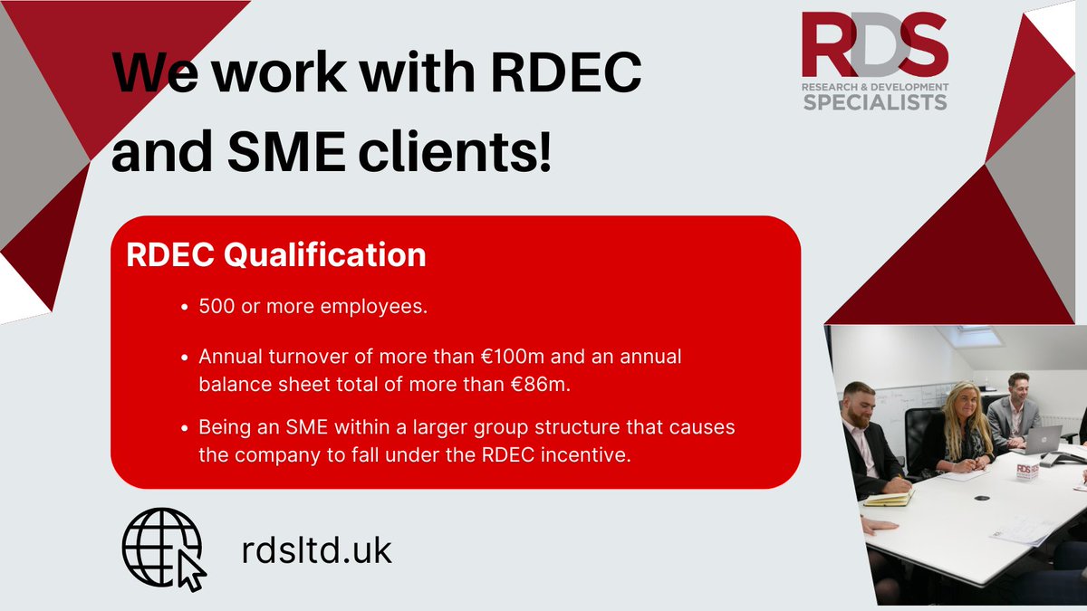 ExpertsBse's tweet photo. RDS work with both SME and RDEC clients!

💡The two schemes differ depending on the size of your business. RDEC and SME have separate formulas for claiming R&amp;D Tax Credits. Therefore, depending on your business size, your benefit can differ. 

#rdec #sme #randd https://t.co/y3Iqm0gmW8