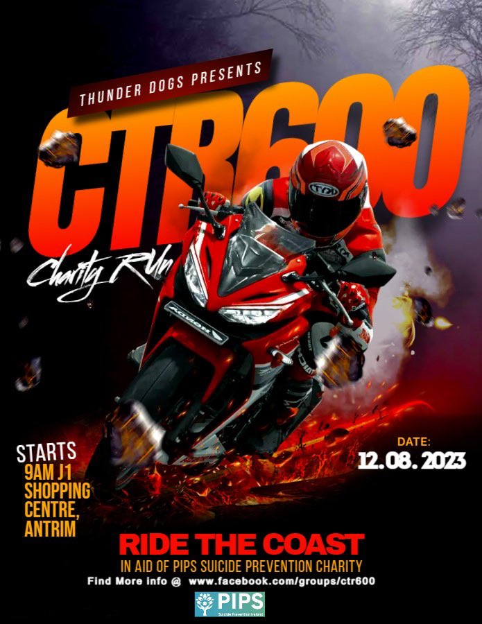 Huge thanks to ThunderDogs MC for organising a 600-mile coastal ride, named Coastal Thunder Run 600 in aid of PIPS!🏍️

A fantastic amount of £300 was raised from this spectacular motorcycle ride. Many thanks to all involved in raising vital funds &amp; awareness for services!