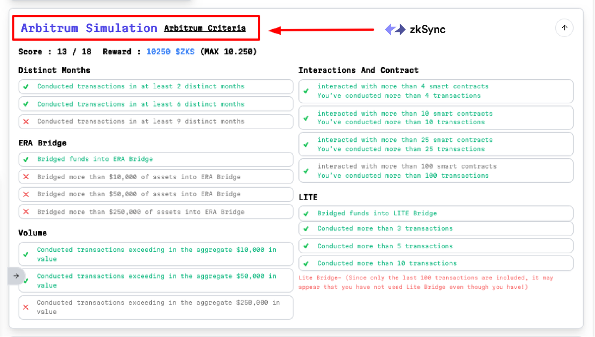 Ethereum Daily (@eth_daily) on Twitter photo Another Tool to check your <a href="/zksync/">ZKsync (∎, ∆)</a> wallet, its ranking and volume on this site! 🪂
✅According to the 'Arbitrum Simulation' criteria, the amount of #Airdrop you will get $ZKS token is displayed.
Paste your wallet address and enter 👇 Another Tool to check your <a href="/zksync/">ZKsync (∎, ∆)</a> wallet, its ranking and volume on this site! 🪂
✅According to the 'Arbitrum Simulation' criteria, the amount of #Airdrop you will get $ZKS token is displayed.
Paste your wallet address and enter 👇