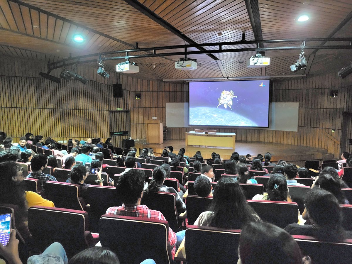 NCBS_Bangalore's tweet image. A big and exciting day for the country! Scientists and students gather together to watch the live telecast of #Chandrayaan3  soft landing.