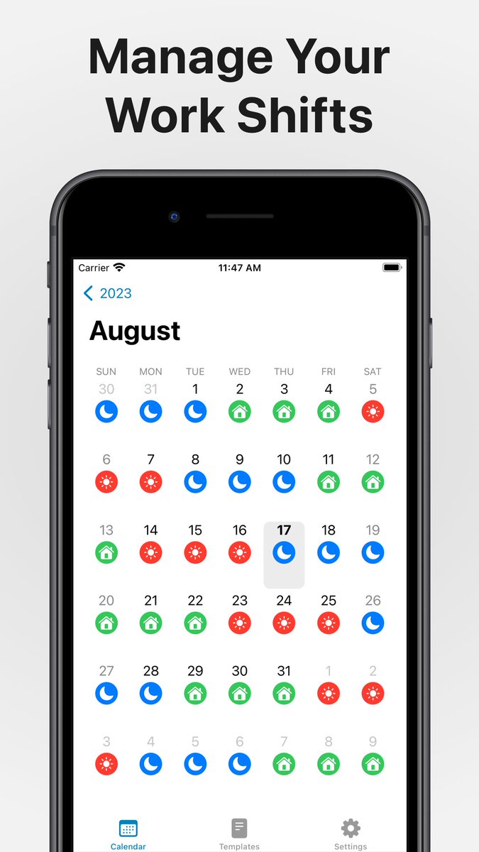 ShiftWorkCal's tweet photo. ShiftWorkCal is a shift work calendar meticulously crafted to be fast, capable, and easy to use. It's available on the @AppStore now!

✅ Manage Your Work Shifts
✅ Sync to Apple Calendar
✅ Home Screen Widgets

👇 Download Now!
https://t.co/H5RhWlW0ug https://t.co/yIN9goxL3g