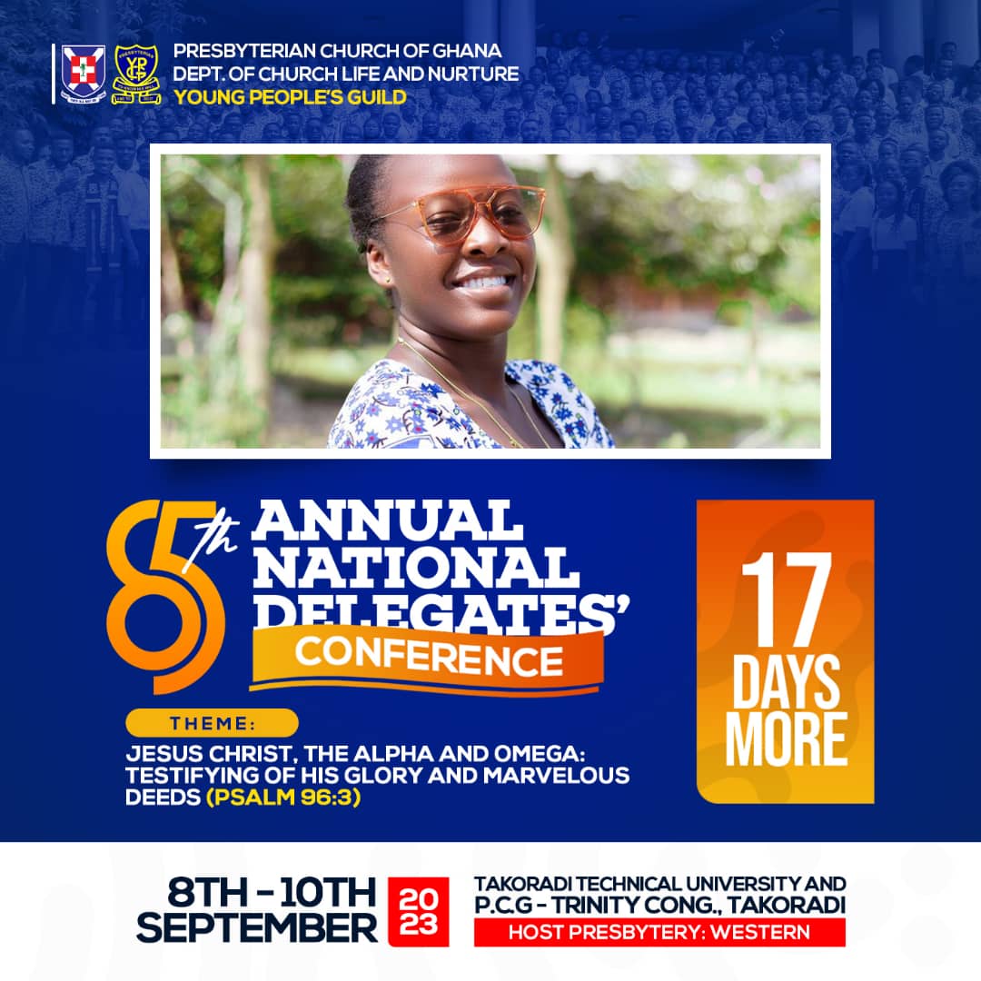 W_PresbyteryYpg's tweet image. It is another year of gathering the youths of PCG to deliberate on issues of the guild ...

The Count Down is on and let all share with our various presbyteries 

Pray With Us 🙏

#westernpresbyteryypg
#ANDC 
#ServiceAllTheWay 
#ToKnowHisWillAndToDoIt