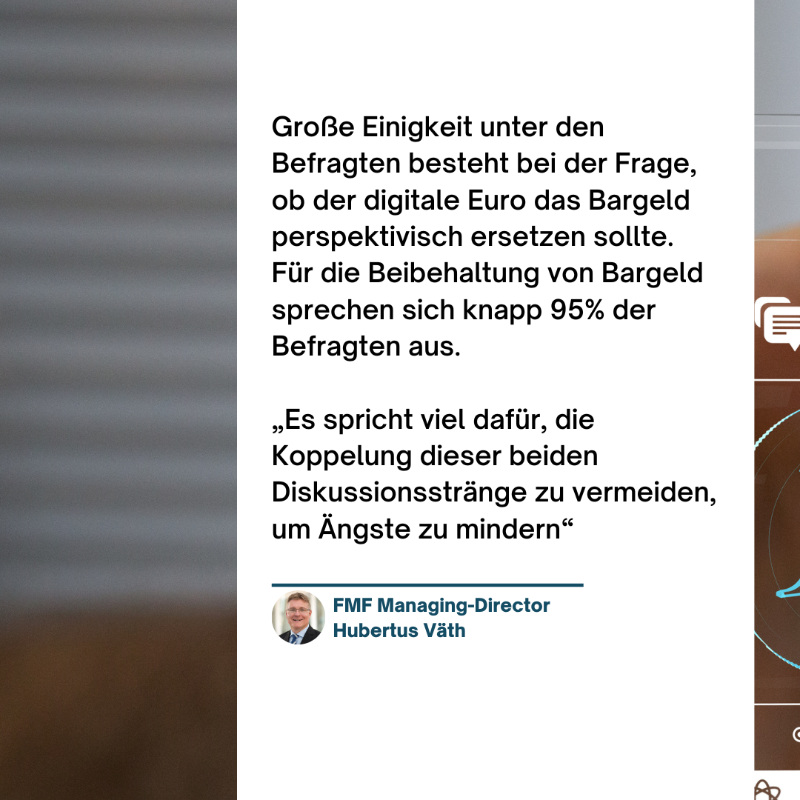 FMFdigital's tweet photo. Wie steht es um den "digitalen #Euro"? Die @ifk_cfs Sonderfrage befasst sich in der neusten Erhebung mit der Relevanz des digitalen Euros.

Alle Ergebnisse der Umfrage hier: https://t.co/cgEynU0voa