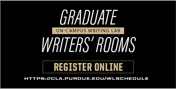 Graduate students, please join us for our Writers' Rooms for focused writing on academic projects with limited distractions! Check the Fall 2023 schedule and access the online scheduler here: owl.purdue.edu/writinglab/stu…