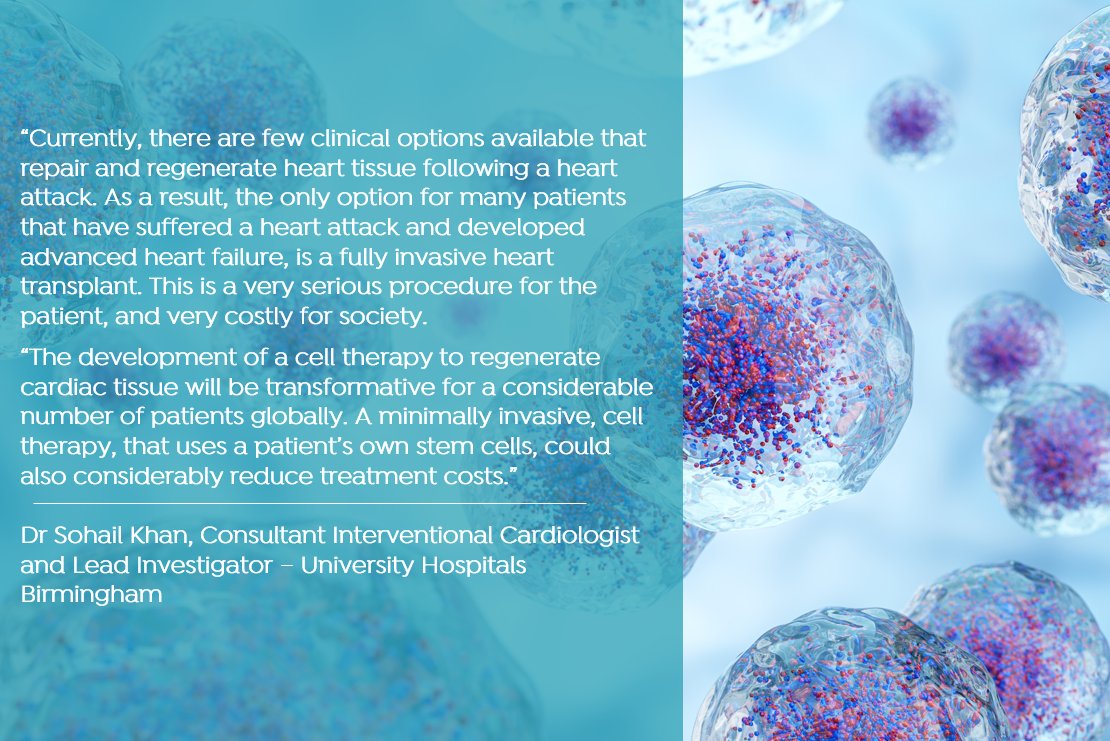 BHPComms's tweet photo. 🫀 Stem #CellTherapy trial at @uhbtrust delivers life-changing results after heart attack - restoring patients' heart muscle function and reducing risk of future heart failure. The @CellProthera therapy will move into Phase III #ClinicalTrial next year > https://t.co/jc2QoHt9VX https://t.co/Nvtee3Bo0W