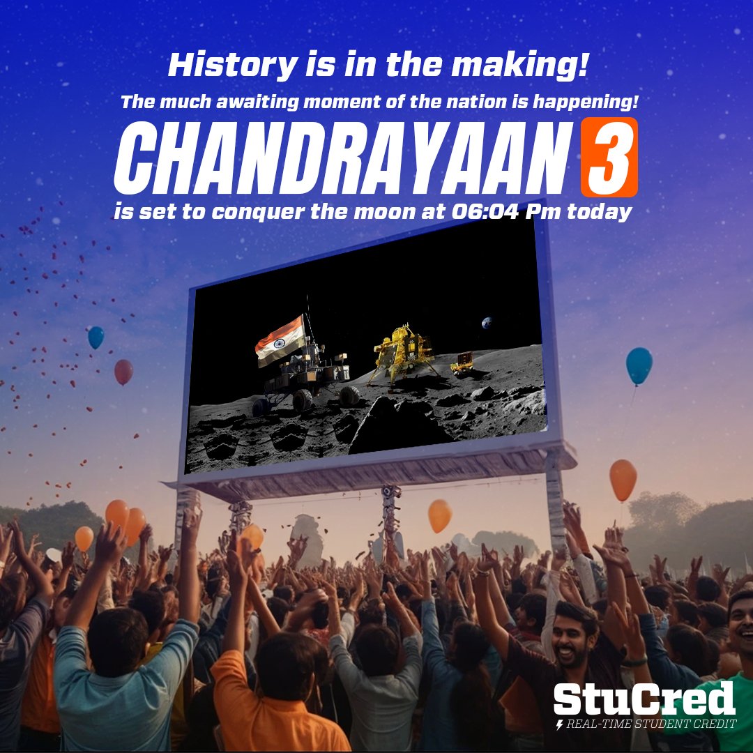 It's gonna be a Historical Day in #India! #Chandrayaan3landing 🚀

#Chandraayan #Chandraayan3 #Chandraayan3mission #Chandraayan3launch #ISRO #ISROIndia #vikramlander #praggnanandhaa #chessworldcup2023 #chandraayan3landing #ISROofficial #Chennai #meme #memes #news