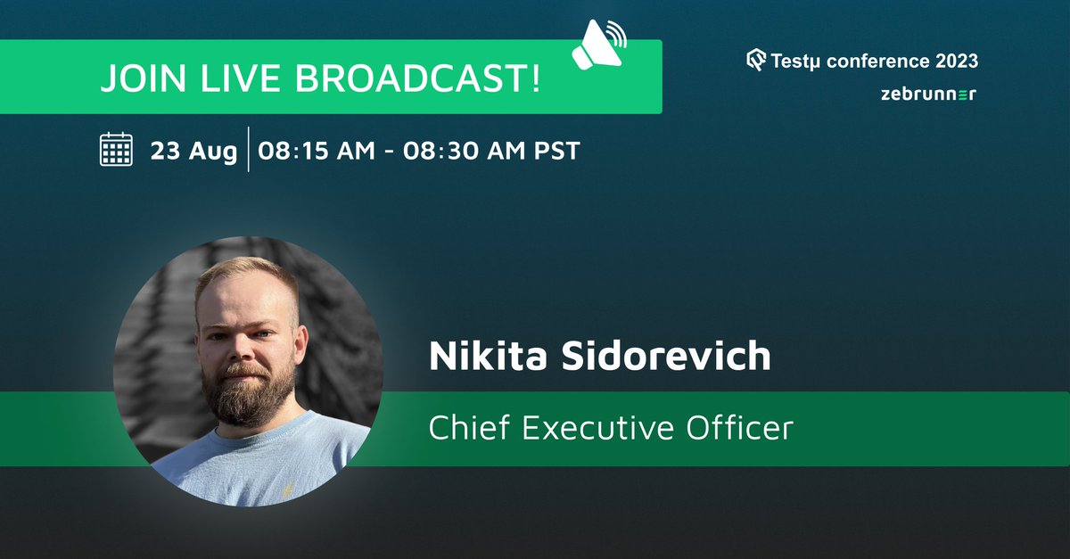 🔥 Exciting news from #testmuconf: join Live Demo with Zebrunner CEO! 
🚀We’re thrilled to invite you to the Zebrunner virtual booth at #testmuconf2023! Tune in at 08:15 AM PST for a live session featuring Nikita Sidorevich, the CEO of Zebrunner. 
🔗 bit.ly/3qHK0sR