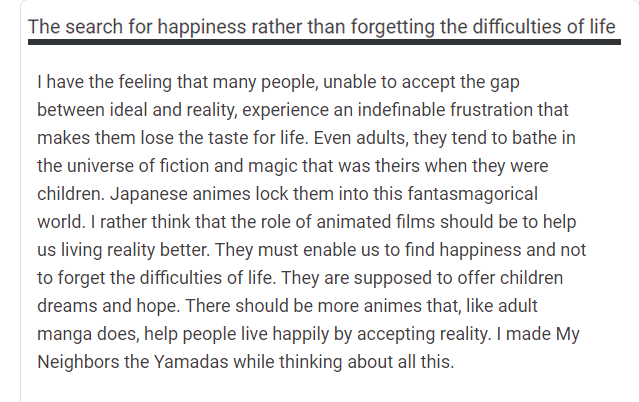 TheOtaking's tweet image. Studio Ghibli director Isao Takahata (Grave of the Fireflies, PomPoko, Kaguya...) about animes and escapism.