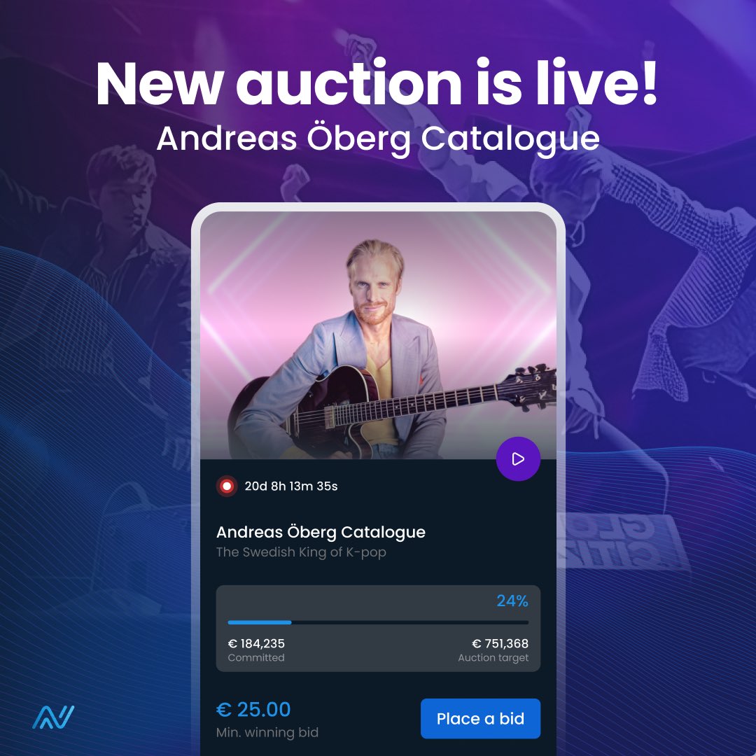 Our auction has been live for the last 2 hours! Have you already placed your initial bids? 🎶💙

Join us as we launch an exciting new auction featuring the debut K-Pop catalogue by Andreas Öberg! 

See you there! 👋