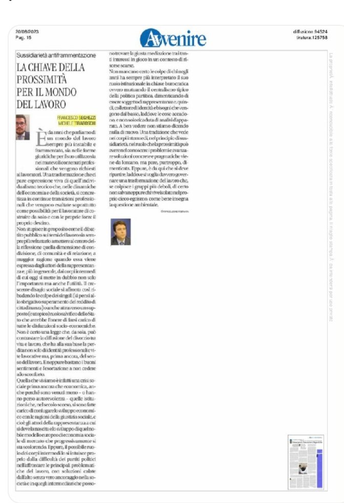 GPGualaccini's tweet photo. @francescoseghez PERCHÉ PARLARE DI #CORPINTERMEDI E DI #RAPPRESENTANZA NON È UN ESERCIZIO DEL PASSATO, ANZI.
Con @MicheTiraboschi su @Avvenire_Nei.
@renatobrunetta @LavoroNewsfeed @GiuseppeGuerin1 @Mainograz
@EMassagli @aiwa_welfare
@ilnida @SilviaZanella_ @ciro
DA LEGGERE! https://t.co/3SJFKmuT9H