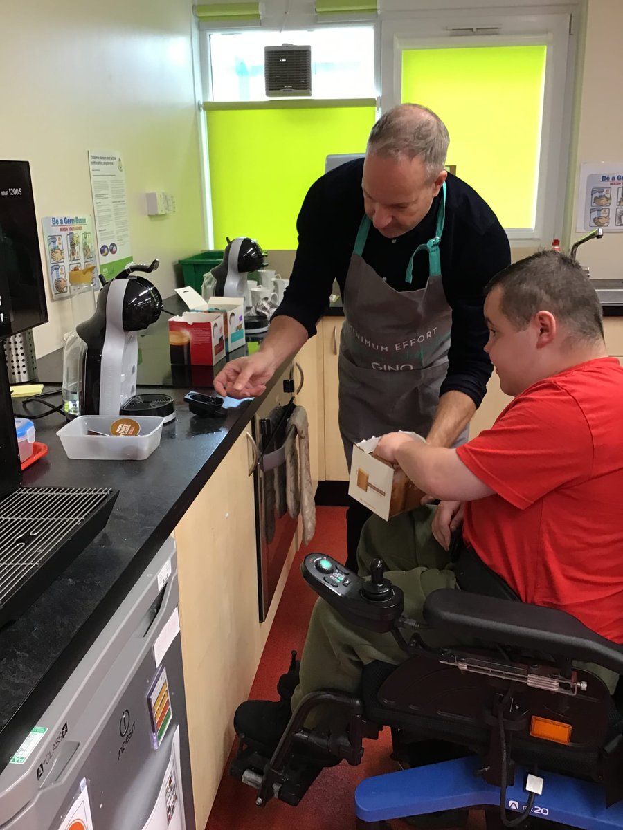 Sue's Class returned to Redburn again today to work in Crumbs Café with our new friends from Windmill who will help develop our hospitality work skills. We will re-open to customers once we are trained up.