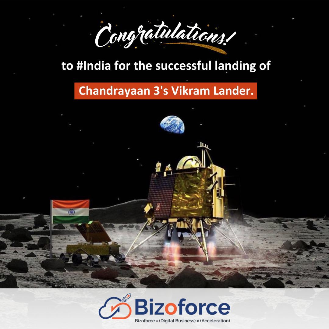 Congratulations from Bizoforce to Team India. Hats off to the scientists and engineers that made this possible.