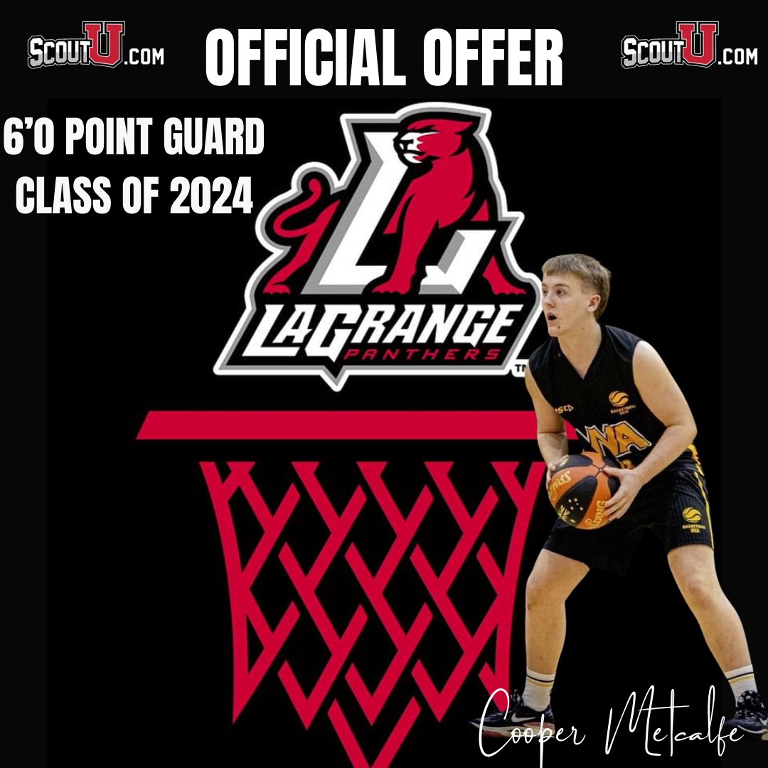 CoachWesMorgan's tweet photo. Cooper Metcalfe stays on his hot streak and has received an offer to play at LaGrange College! His 7th offer in 5 days! Congrats, Cooper! 

#ScoutU #ScoutUrecruiting #NCAA #CooperMetcalfe #Classof2024 #ScholarshipOffer #CollegeBasketball #WesternAustralia #Australia https://t.co/AsYJbSAESu