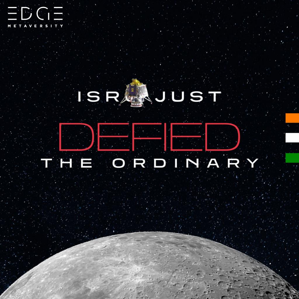 EdgeMetaversity's tweet image. Imagination 💭has no limits. ISRO 🔭yet again proved this! 
Congratulations 🎉to India 🇮🇳 on successful moon 🌝 landing.

#Chandrayaan3 #Chandrayaan #IndiaOnTheMoon #JaiHind #VikramLander #ISRO #चंद्रयान_3 #Edge #EdgeMetaversit