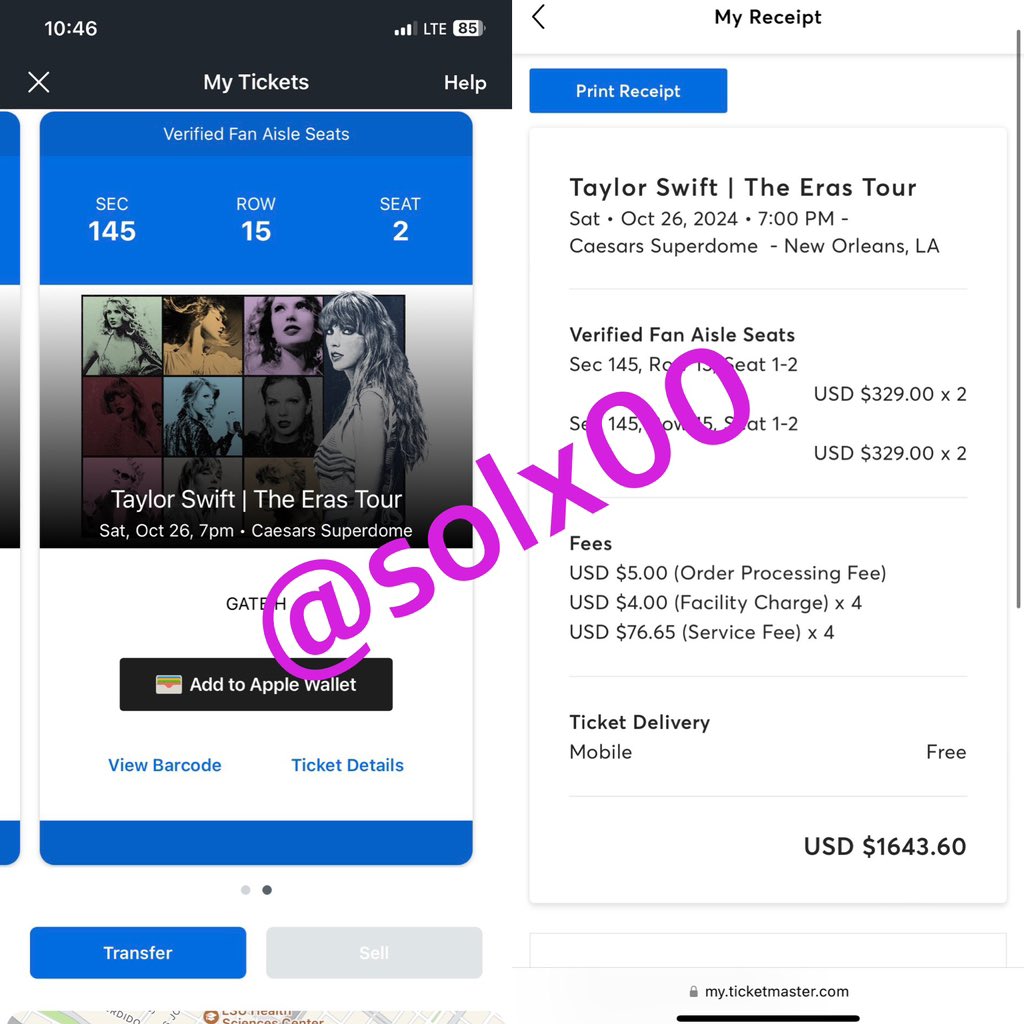 sourtourtickets's tweet photo. NEW ORLEANS, LOUISIANA TAYLOR SWIFT  FANS @solx00 is selling TWO TICKETS to the show ON OCTOBER 26th (10/26/24) FOR $405 EACH

DM THEM TO PURCHASE!

BE SURE TO PAY ONLY WITH PAYPAL GOODS AND SERVICES **NOT FAMILY AND FRIENDS** https://t.co/78uLCyGVYw