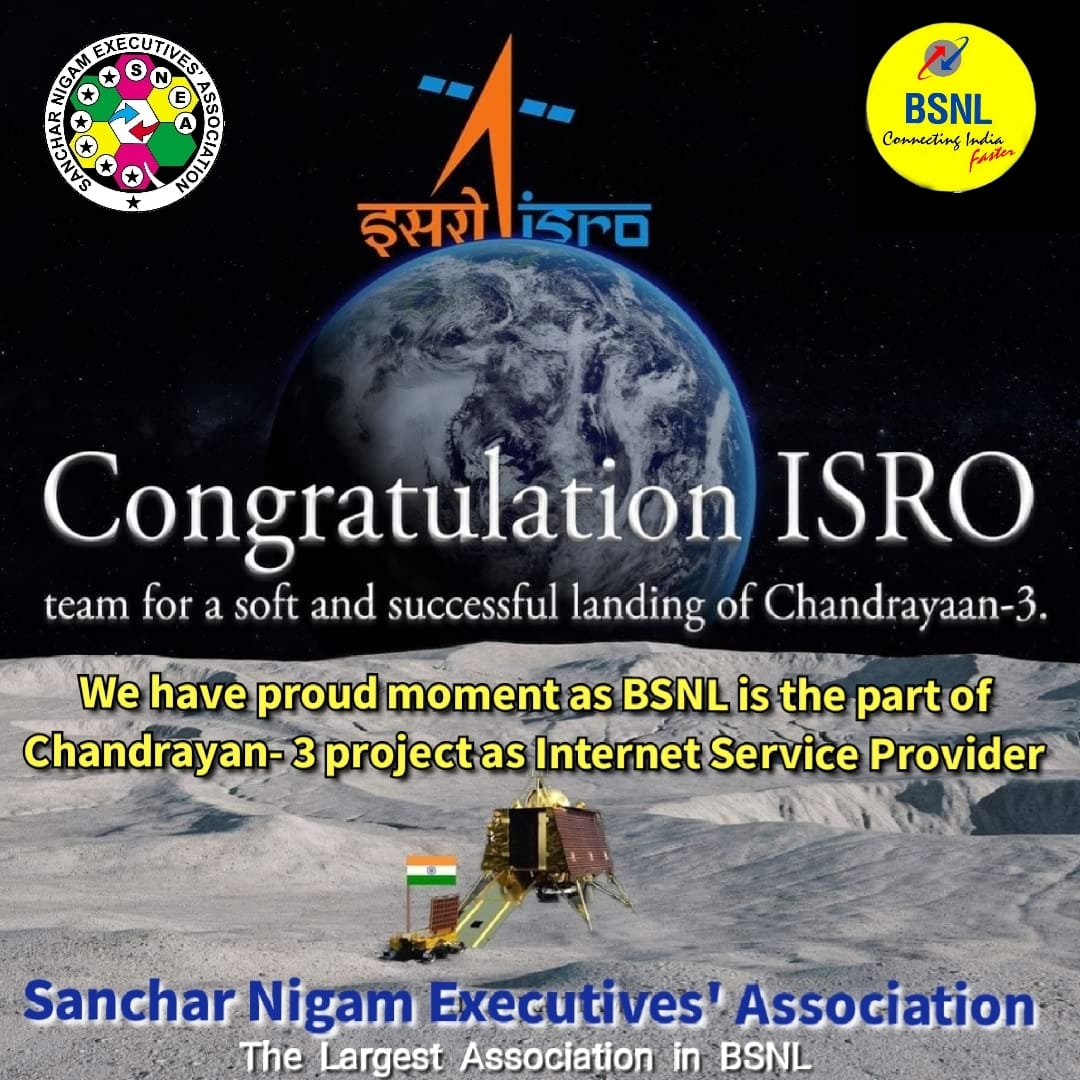 💐 Congratulations to the entire Nation for this UNIQUE achievement of <a href="/isro/">ISRO</a> who has put years of dedication and sincere efforts to make this dream realise.
Our best wishes with our Indian Team for future endeavours.
SNEA would like to share that <a href="/BSNLCorporate/">BSNL India</a> also contributed