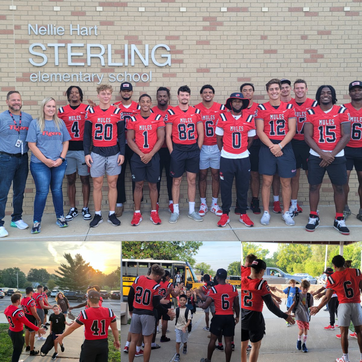 High Fives were in full effect today. Our student - athletes welcomed several schools into their First Day! We love Giving back to the community that supports us!  Hope to see all of the future mules &amp; jennies and their families at Walton Stadium on September 9! #EPIC