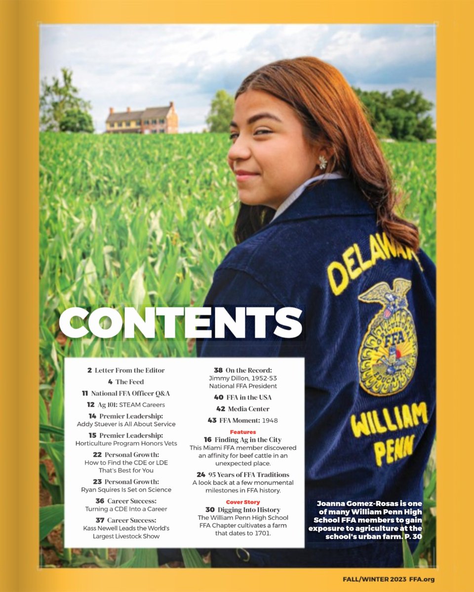 Our fall/winter magazine issue is here at ffa.org/news!
Uncover our top 3 features, have a sneak peek at some bite-sized gems, &amp; check out the fabulous FFA Look Book!

Access the digital version of FFA New Horizons using the link below⬇
calameo.com/read/005107524… 

#FFA