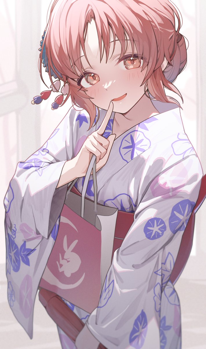 1girl solo japanese clothes kimono looking at viewer blush smile  illustration images