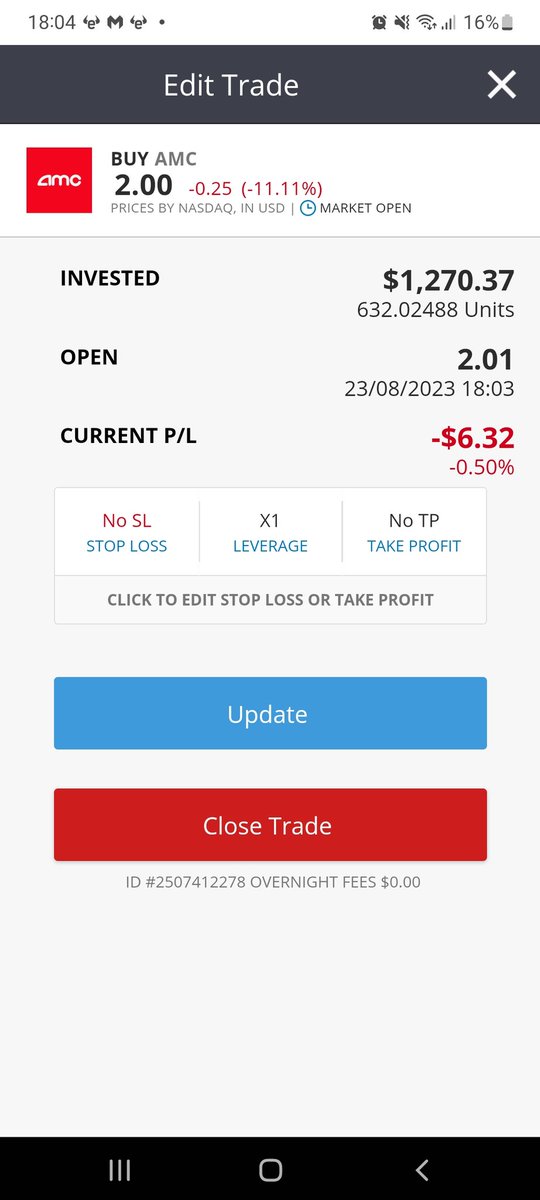 InfamousRix's tweet photo. I've got another 1k waiting at $1.5 it's all just numbers to me! #APESNOTLEAVING #AMCNOTLEAVING #ApesTogetherStrong #mayoboy #AMCSTOCK https://t.co/FNVq0ehL7C