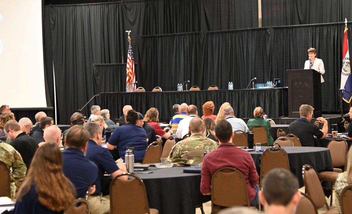 MoSEMA_'s tweet photo. It's great to welcome emergency managers and responders from across Missouri to our first in-person State Emergency Management Conference since 2019. Our local partners are the key to Missouri's ability to quickly respond to emergencies and support our fellow citizens #WeServeMO https://t.co/D0tprpuKSd