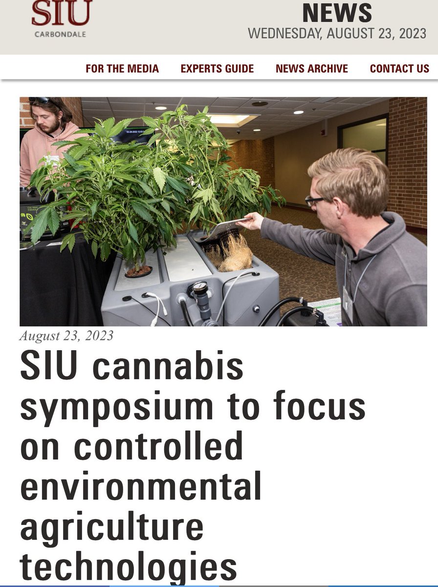 See you there on Sep/9...

Here is the link for more information:

news.siu.edu/2023/08/082323…

#cannabis #hemp #science #thisissiu #southernillinois #southernillinoisuniversity #agriculture #ag #horticulture #agronomia #cea #controlledenvironmentagriculture #controlledenvironmentag