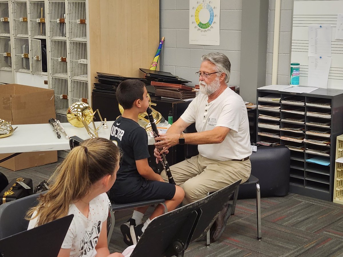 D23SullivanBand's tweet photo. Day 1 of 4th grade instrument try-outs were a success! Shout out to Quinlan and Fabish for bring such a great team to help out. @D23Sullivan @QuinlanFabish https://t.co/hvnd7R2Djd