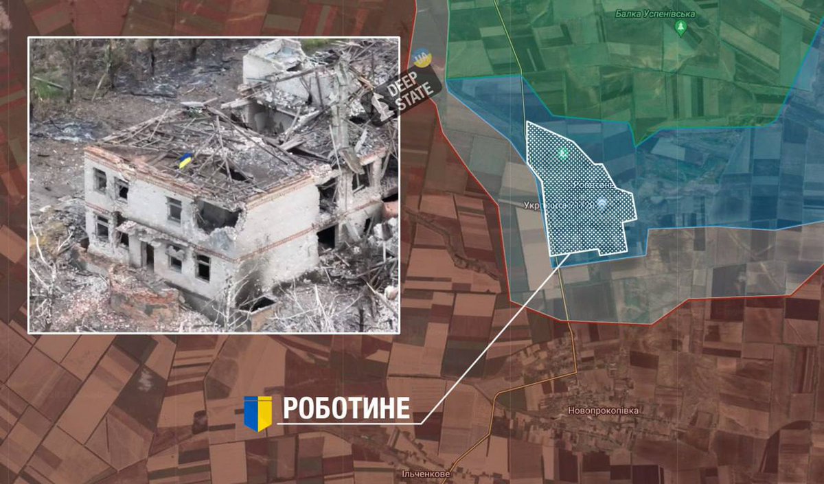 InsaleZ's tweet image. ‼Ukrainian forces recaptured #Robotine. 
🔥Geolocated footage shows this.