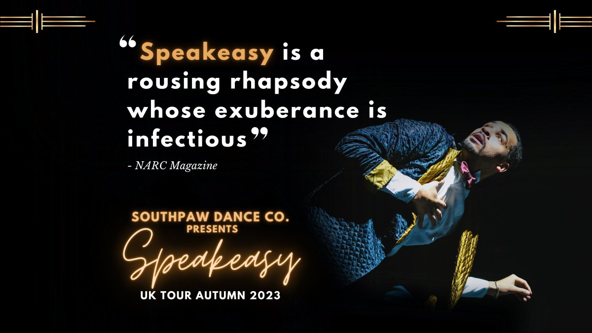 Get ready for a razzle-dazzle like no other! Our production, 'Speakeasy', delivers a Roaring 20s dance, with a devilish twist. 🎩💃

Touring the UK this Autumn 2023. Find 'Speakeasy' at a venue near you: bit.ly/3Yusvsr

#Speakeasy #Roaring20s