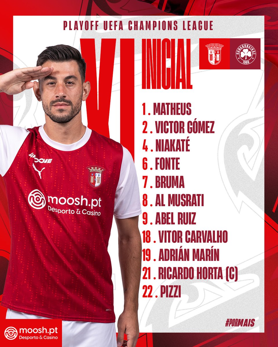 📋 | 11 INICIAL - LINE UP

Vamos TODOS a jogo! ⚔

#UCL | #SCBPFC
