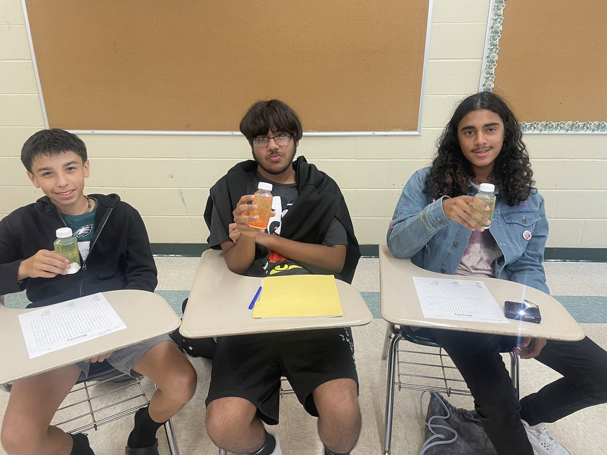 abmichalek's tweet photo. Building lava lamps using acid base reactions and density during summer bridge! https://t.co/elIQ30aUfm