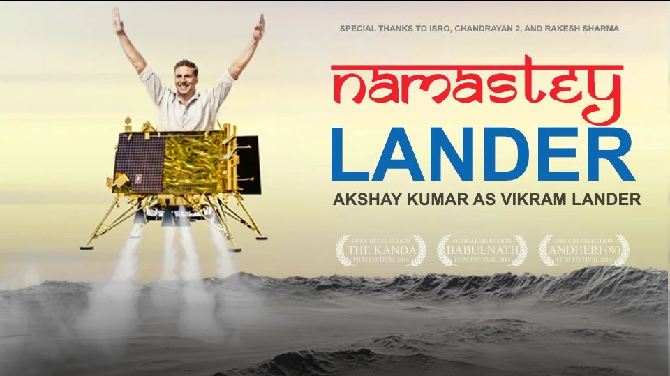 TheKandaNews's tweet photo. Akshay Kumar has announced he will star as ISRO’s Vikram Lander in the new Chandrayaan-3 movie

Akshay Kumar’s manager admitted that he was trying to tell the actor to “shoot for the moon” but an unfortunate typo convinced the Indian citizen to want to “shoot on the moon” instead https://t.co/pyxIO8avn6