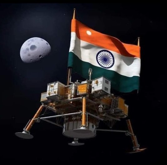 surendrasnaagar's tweet photo. 🛰️भारत ने वो कर दिखाया जो आजतक किसी देश ने नहीं किया। चन्द्रमा की साउथ पोल पर लैंडिंग करना जहाँ कोई ��ेश नहीं पहुंच पाया है।

 बधाई हो हमारे वैज्ञानिको को इतना कठिन मिशन आसानी से पार किया है।

सभी देशवासियो को बधाई 🇮🇳
#Chandrayaan3 https://t.co/X2XKasikYY