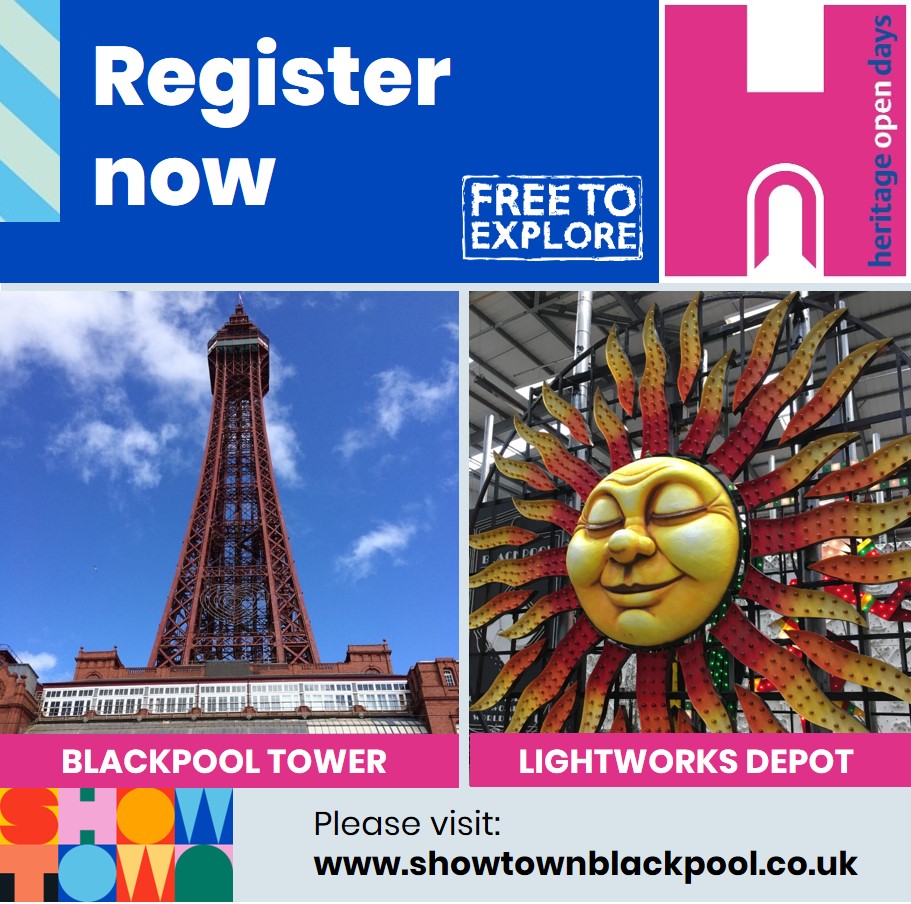 Tickets are now LIVE for the Blackpool Tower tour and Lightworks Illuminations depot tour.😀 🎟Find out more and PRE-BOOK tickets here ⬇ showtownblackpool.co.uk/heritageopenda… #HeritageOpenDays is happening this year between Thu 14 – Sun 17 September – see you there! 😀