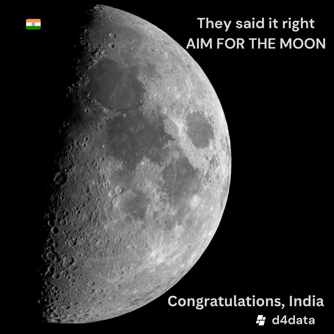 d4dataxyz's tweet photo. Congratulationd @isro for a successful landing on the moon. Proud moment for the whole nation. https://t.co/rJwZ5ziIzj