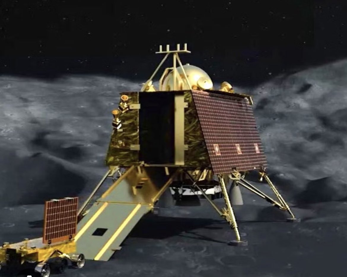 sudhakhandelwal's tweet photo. #Chandrayaan3

Congratulations 🥳 🥳 #fellowindians on the #Chandrayaan3 landing on #Moon 
Thanks #isrochandrayaan3mission #isroindia #ProudIndian So proud https://t.co/a0eIFcdmeg
