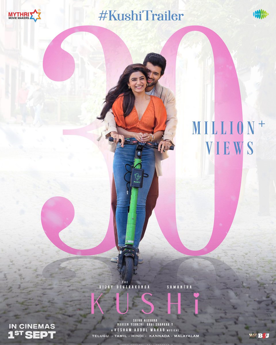 #KushiTrailer 30Million + Views #VijayDevarakonda #SamanthaRuthPrabhu
