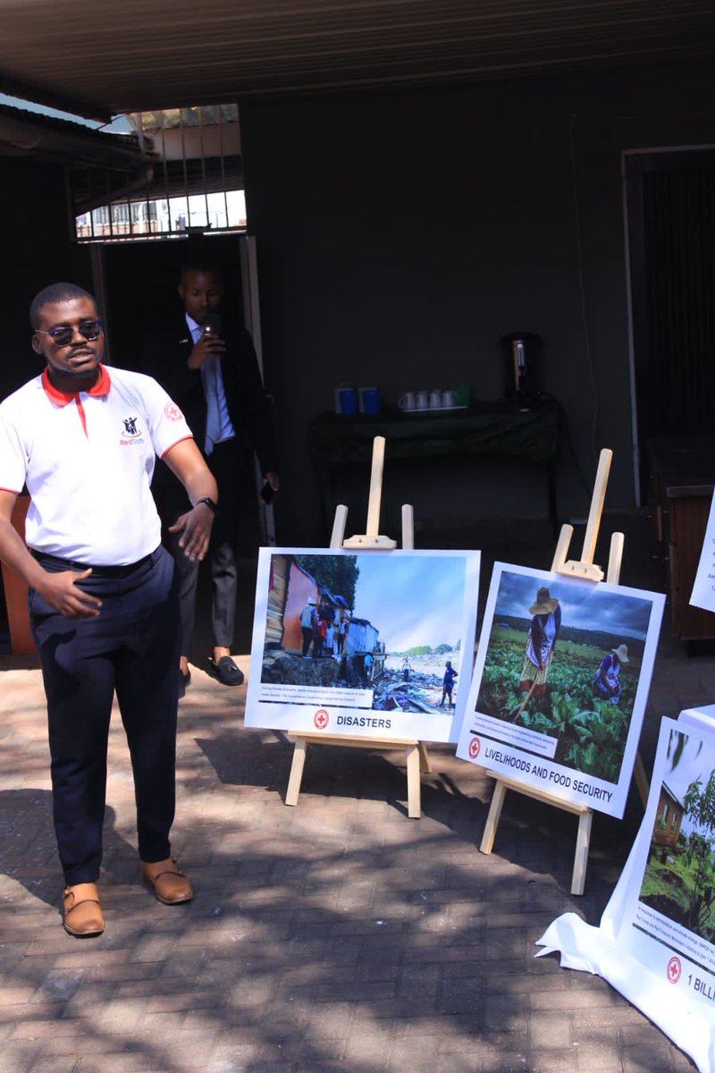 RedcrossSa's tweet image. During the ceremonial signing of the MOU between SARCS and CDRF. SARCS Heal Officer, took the guest through some of the work by SARCS exhibited for appreciation by the guests.