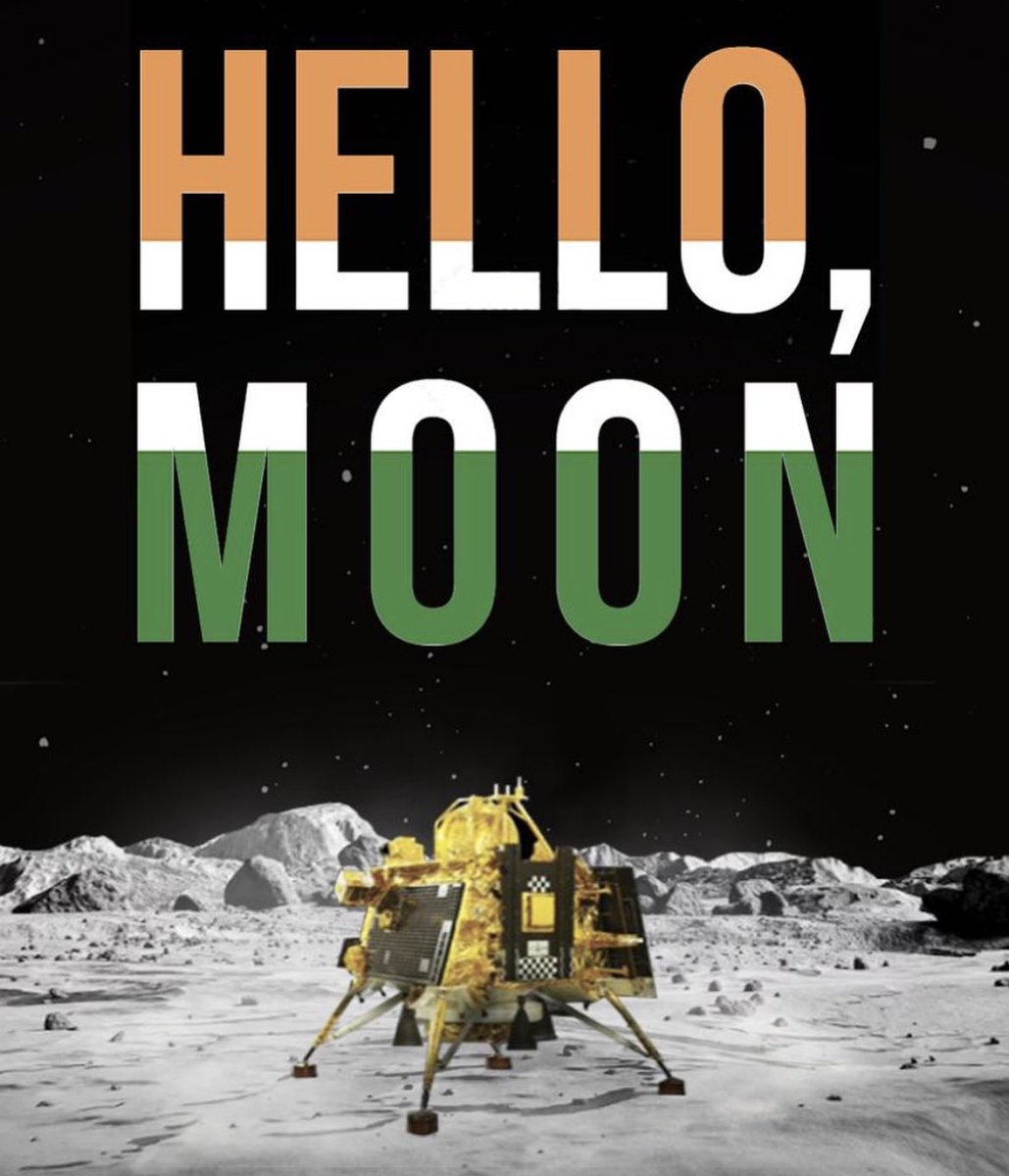 Hello Moon!!🌚

Many congratulations to the #Chandrayaan3 team. You have made the nation proud 🇮🇳
Jai Hind!