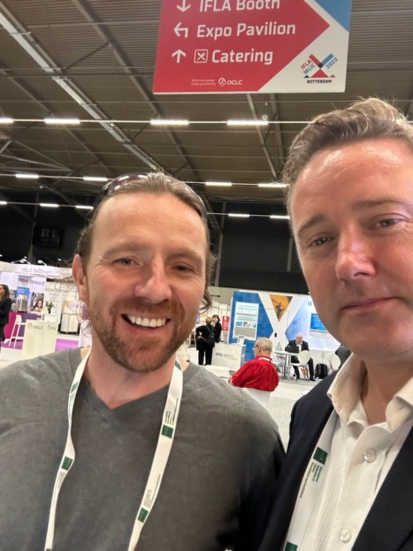 Lovely to see you @neilwishart @graemeboyd @solusuk  @designconceptuk Hope you are having fun! Great conference #WLIC23 Keep the news coming #libraries #librarydesign