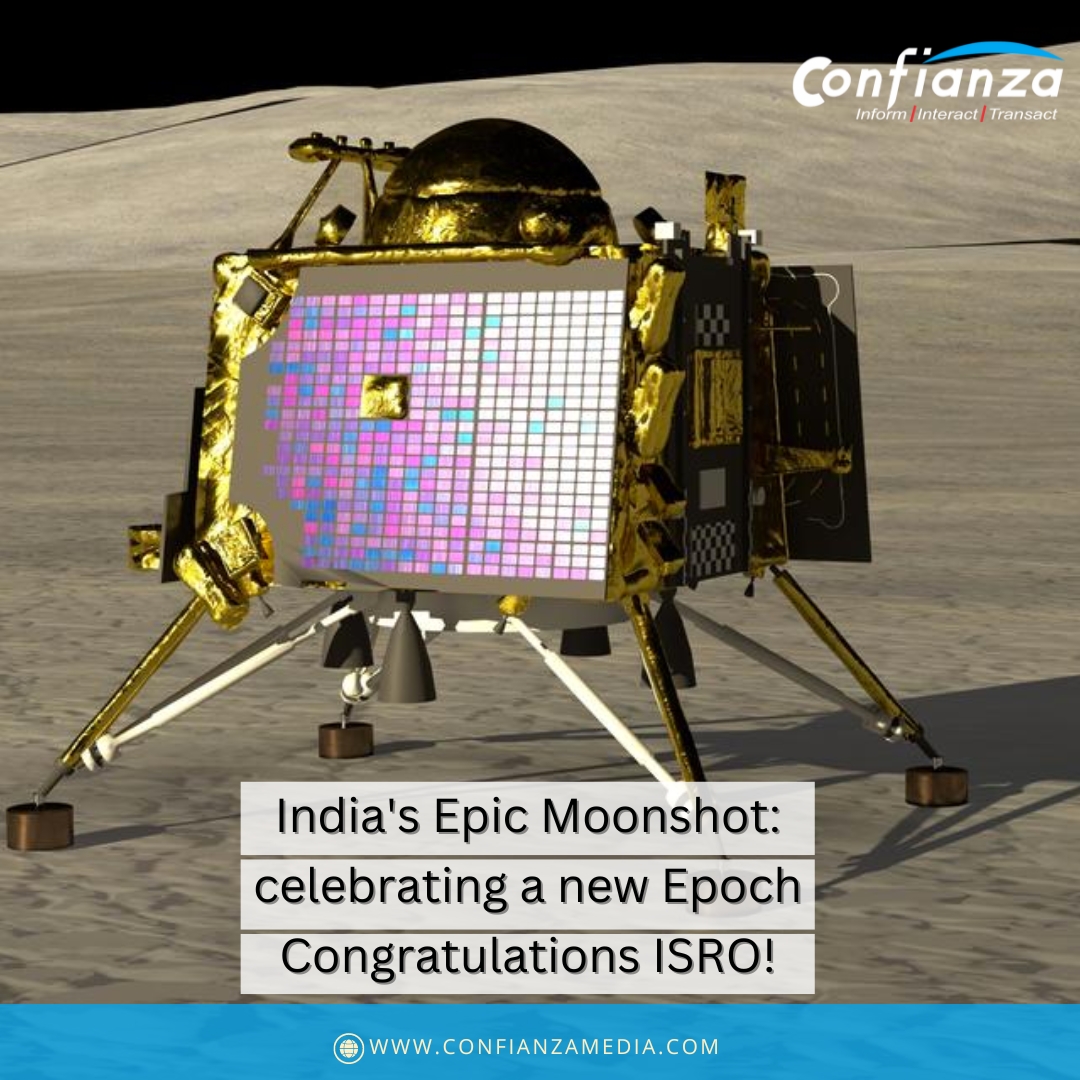 ConfianzaM's tweet photo. Breaking barriers and reaching for the Moon! India's Chandrayaan 3 marks a momentous occasion as it successfully touches down on the lunar surface's southern pole. ISRO and the dedicated team behind this extraordinary mission!"
#ProudMoment #Chandrayaan3 https://t.co/Md7lYuL7Q5