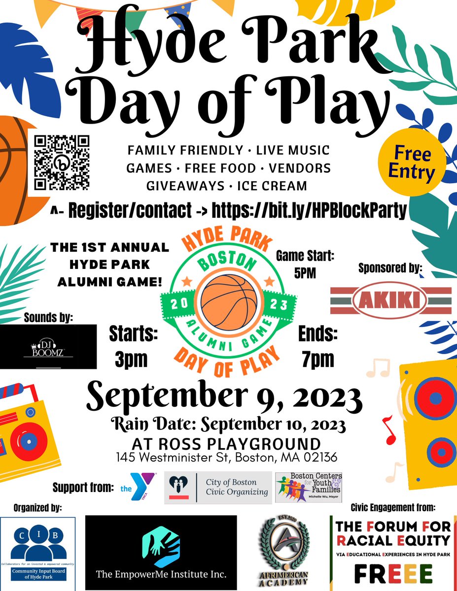 ForumFREEE's tweet photo. Hyde Park Day of Play is a community event focused on engaging Hyde Park youth. The day is the launch of our youth engagement work and will be filled with family friendly activities, vendors, live music, free food, ice cream, civic engagement activities, and more! https://t.co/rG1B06UM3a