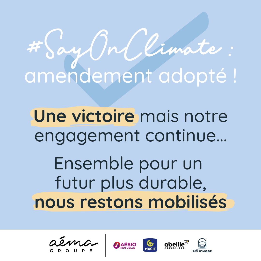 Aema_Groupe's tweet photo. 🏛 Projet de loi Industrie verte : l’amendement #SayOnClimate adopté ! La stratégie climatique des entreprises cotées sera votée par leurs actionnaires tous les 3 ans. Un pas de plus… et une invitation à aller plus loin ! Bravo à @alexIholroyd pour sa détermination https://t.co/rInlYS8SyJ